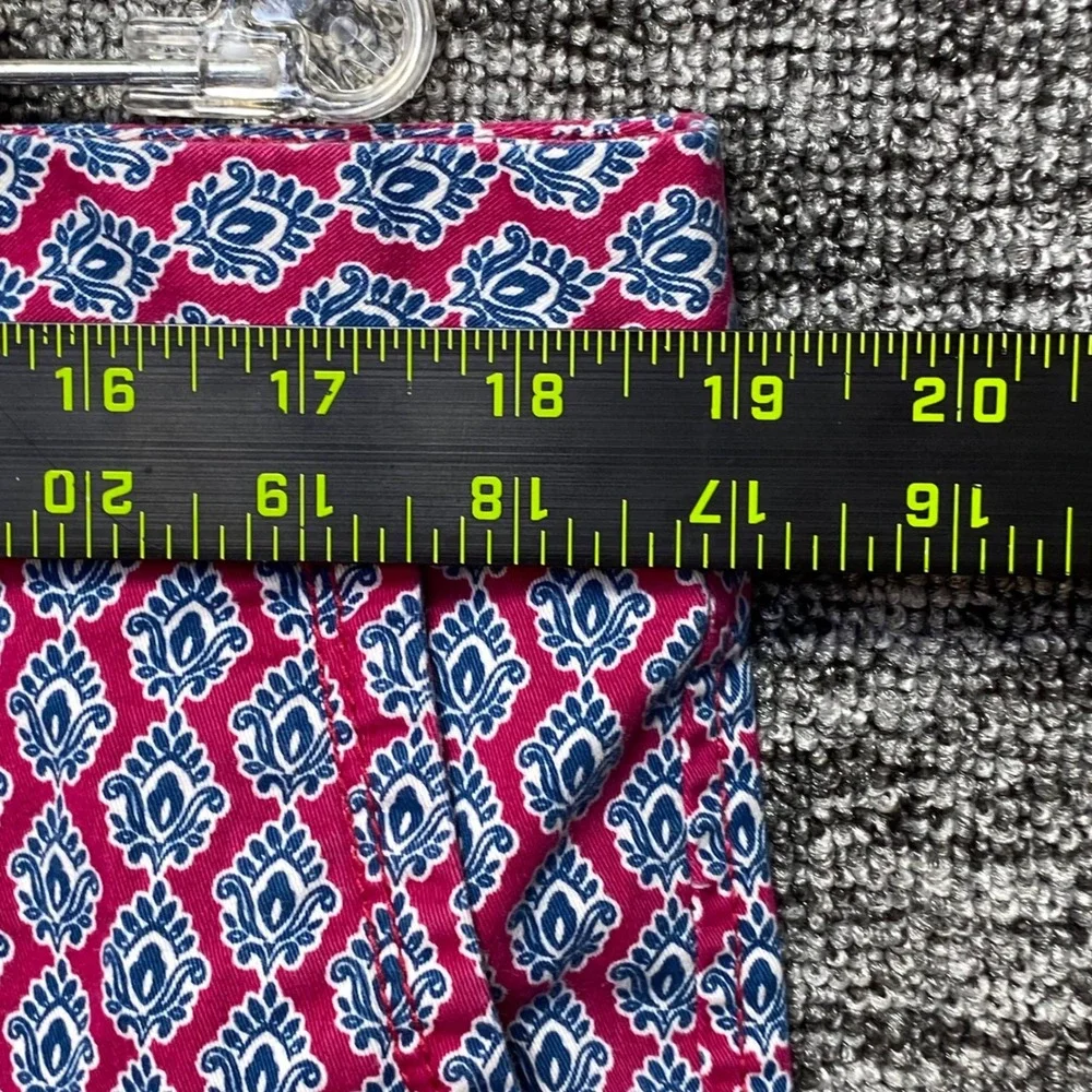 Banana Republic Hampton Fit Chino Shorts Womens 14 Pink Blue Medallion Casual